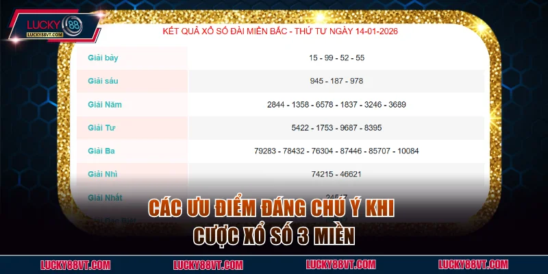 Các ưu điểm đáng chú ý khi cược xổ số 3 miền